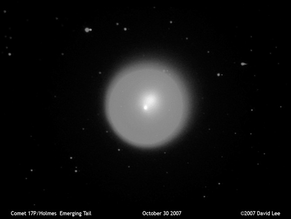 Comet 17P/Holmes Emerging Tail