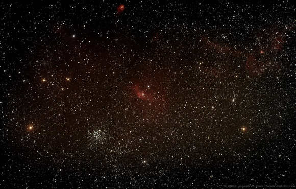 M52, NGC7635 Bubble Nebula, Sh2-157 faint nebula