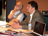 "Ask the Astronomer" - Dr. Colin Scarfe, Dr. James Di Francesco listening to a question from the public