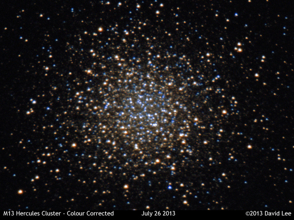 M13 Hercules Cluster - Colour Corrected
