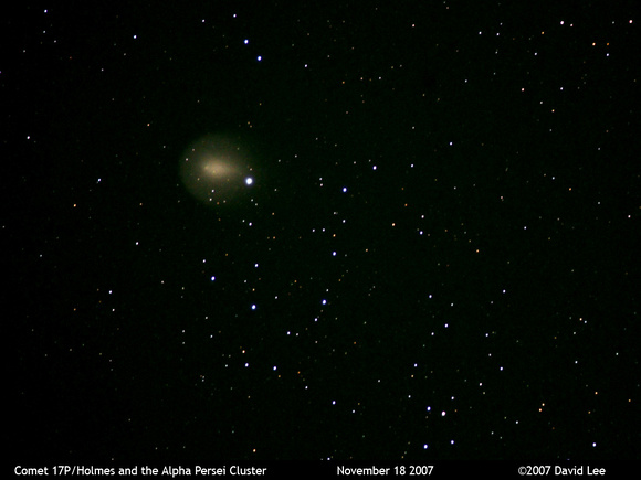 Comet Holmes and the Alpha Persei Cluster