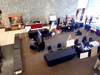 The exhibit area from above during setup