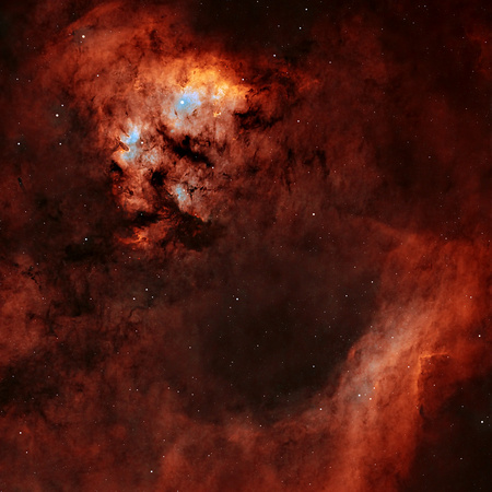 NGC 7822 [wide field] - Flaming Skull / Cosmic Question Mark Nebula (Foraxx Palette)