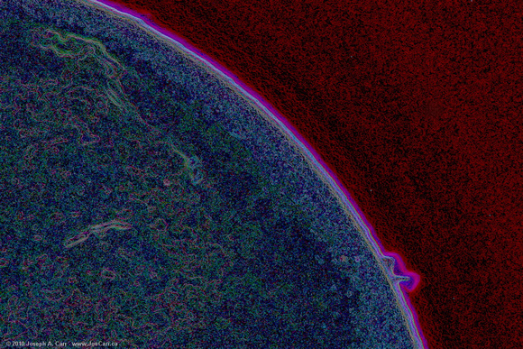 Solar prominence & plage in Ha