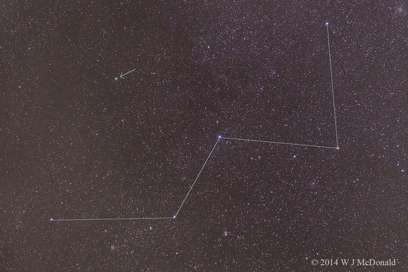 Wide field of Cassiopeia with Comet Jacques