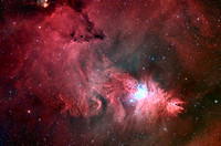 NGC2264 and Surrounds, OSC Tri-Narrowband Filter