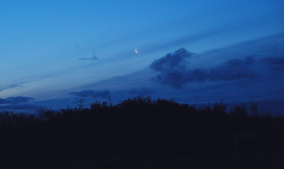 Crescent Moon Over Cattle Point April 22 2009