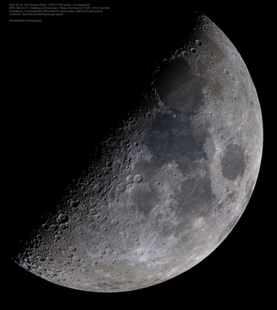 First Quarter Moon in colour ,  Feb 16, 2024  52MP