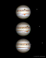 Moon shadows on Jupiter