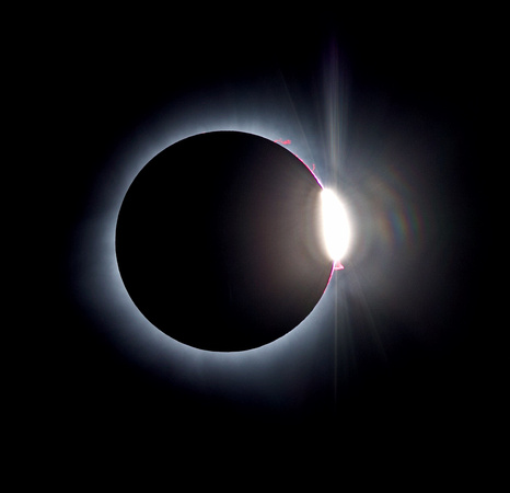 Diamond Ring and prominences at C3