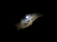 Dec 30 09 "Moon Nebula".  Blue Moon in a Sucker Hole Boulderwood Hill HP point and shoot. Pamela