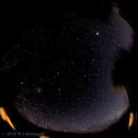 Fish eye view of southern sky