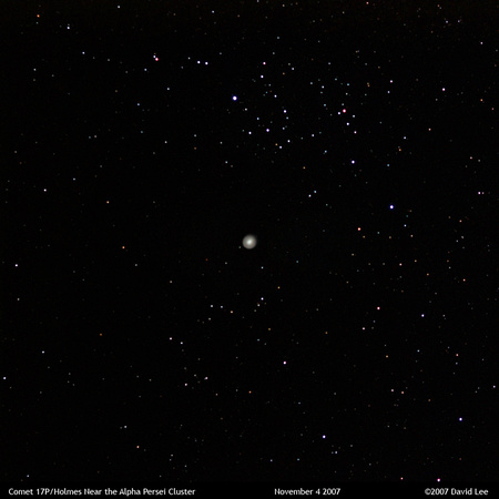 Comet 17P/Holmes Near the Alpha Persei Cluster