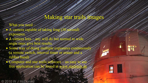 Making star trails images