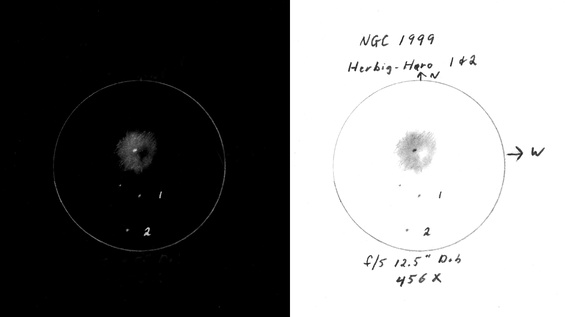 Herbig-Haro 1 & 2 with NGC 1999