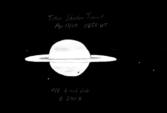 April 13/09 Titan shadow transit of Saturn
