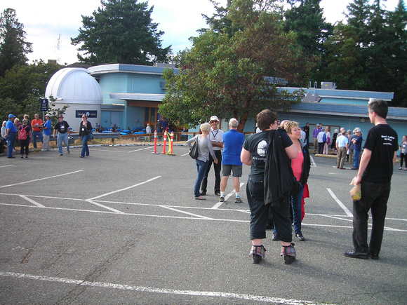 Delegates outside the historic Plaskett telescope