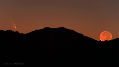 Comet Panstarrs (c2011 14) and the New Moon from SW New Mexico