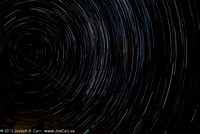 Star trails and International Space Station