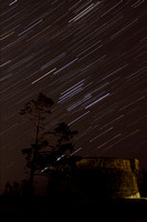 The hunter, Orion, trails above the Prince of Wales Tower in Halifax