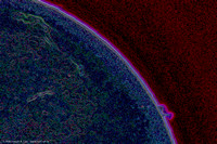 Solar prominence & plage in Ha - July 19, 2010 4:05pm PDT