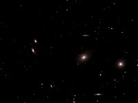 A section of Markarian�s Chain featuring NGC�s 4438 and 4435, a.k.a. The Eyes, M86, and M84