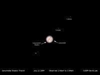 Ganymede Shadow Transit of Jupiter
