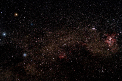 Crux and Carina constellations from La Ensenada Lodge