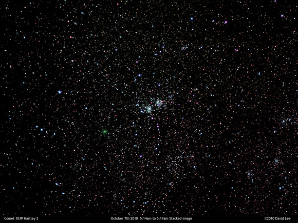 Comet 103P Hartley 2 Near Double Cluster - Processed