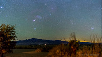 Orion, Taurus and Pleiades setting