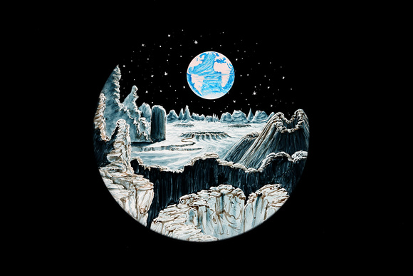 Slide No. 21 - Imaginary View of the Earth as seen from the Moon