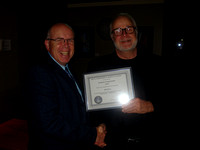 Bill Weir gets service certificate from Nelson Walker