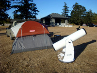 Tent, telescope & stage