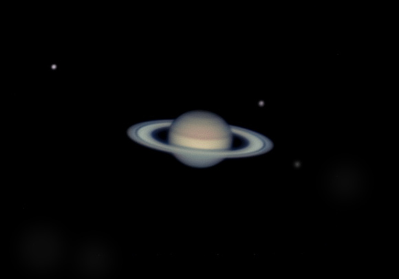 Aug 17 Saturn with Rhea, Thetys and Enceladus