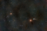 Comet C/2022 E3 ZTF, Mars and the Hyades (full)