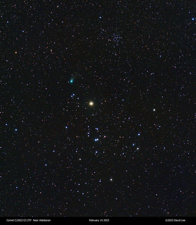 Comet C/2022 E3 ZTF Near Aldebaran