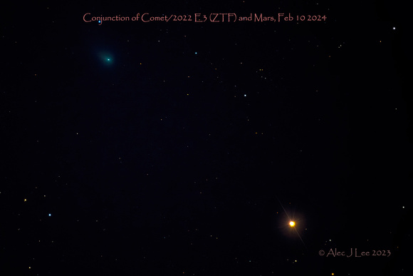 Conjunction of Comet/2022 E3 (ZTF) and Mars,