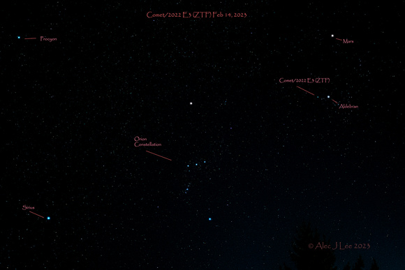 Comet/2022 E3 (ZTF) near Orion