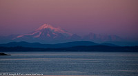 Looking over Juan de Fuca Strait to Mount Baker after sunset
