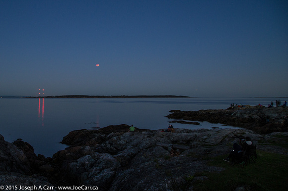 Totally eclipsed Moon over Juan de Fuca Strait