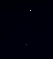1º conjunction of Venus and Jupiter, with Venus above Jupiter