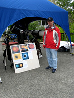 Joe Carr at the soggy solar viewing on the patio
