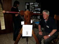 Bill Almond looking through the replica of Galileo's first telescope (built by Colin Wyatt)