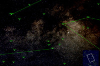 Aquila & Scutum near the centre of the  Milky Way - annotated image & chart