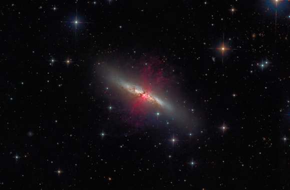 M82 - The Cigar Galaxy in LHaRGB