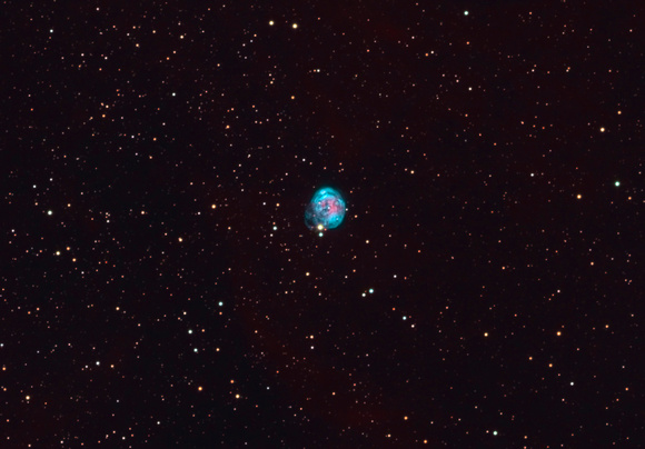 NGC7008 Planetary Nebula in Narrowband HO (with RGB stars)