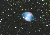 M27, Dumb-bell Nebula, large planetary in Vulpecula