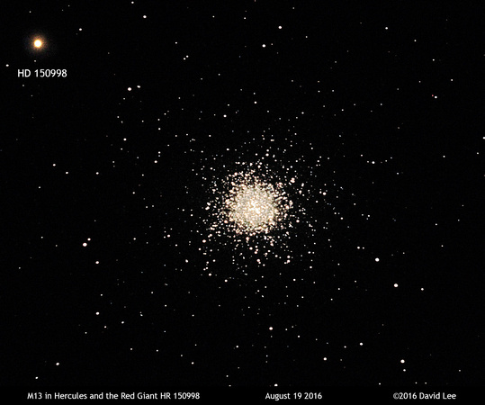 M13 in Hercules and the Red Giant HD 150998