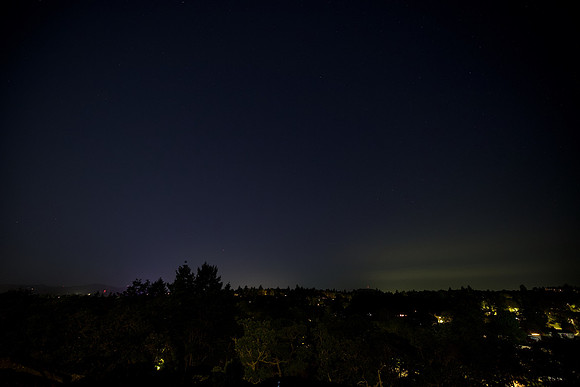 Faint aurora to the north and NE