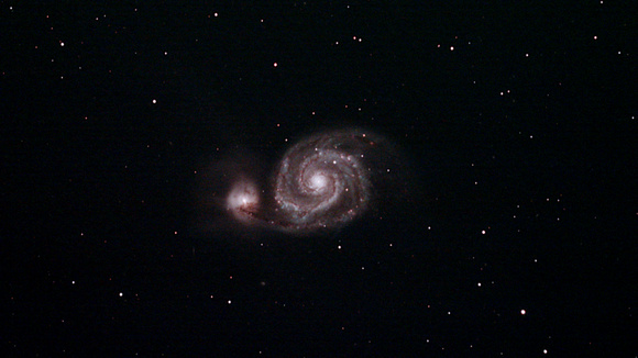 The Whirlpool Galaxy taken with Edge HD 925, a 0.7 reducer, and a modified Canon T3i